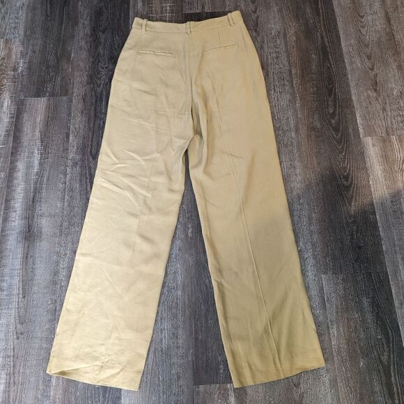 ZARA Women's Yellow Mustard Wide Leg Trouser Size Large - Picture 3 of 4